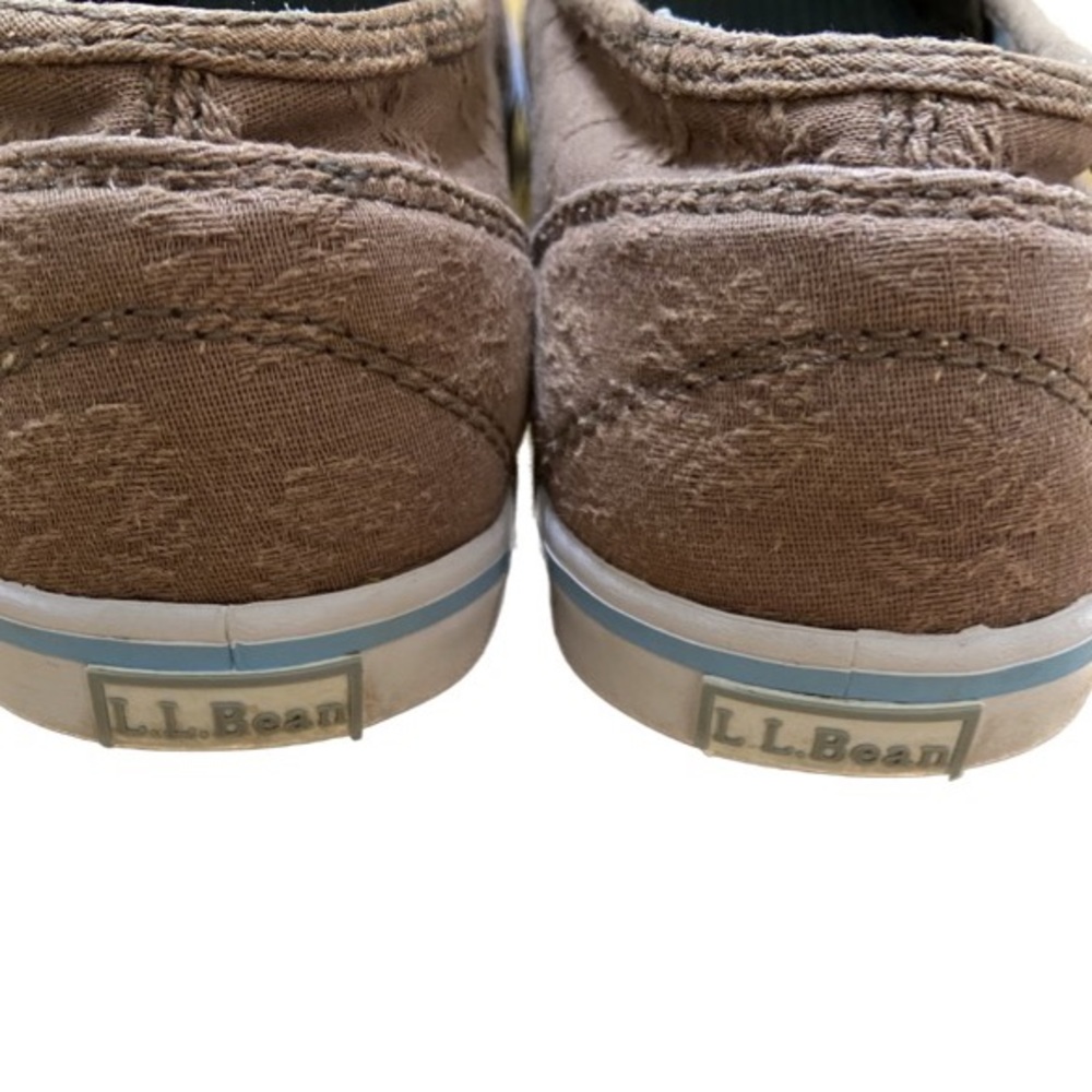 L.L.BEAN Women’s Canvas Slip On Boat Shoes Brown Floral Size 6.5 M - Picture 5 of 8